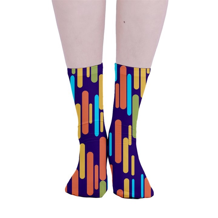 Illustration Abstract Line Smooth Crew Length Tube Socks