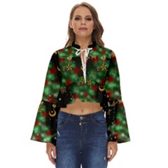 Christmas Star Jewellery Boho Long Bell Sleeve Top