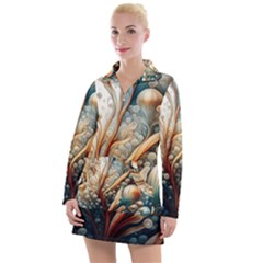 Undersea Dreams Saltwater Ocean Women s Long Sleeve Casual Dress by Apenda