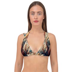 Undersea Dreams Saltwater Ocean Double Strap Halter Bikini Top by Apenda