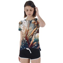 Undersea Dreams Saltwater Ocean Short Sleeve Open Back T-shirt by Apenda