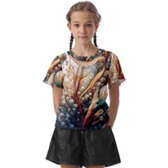 Undersea Dreams Saltwater Ocean Kids  Front Cut T-shirt by Apenda