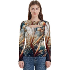 Undersea Dreams Saltwater Ocean Women s Cut Out Long Sleeve T-shirt by Apenda