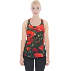 Flowers Poppies Bloom Blossom Art Piece Up Tank Top by Apenda