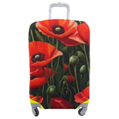 Flowers Poppies Bloom Blossom Art Luggage Cover (medium) by Apenda