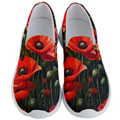 Flowers Poppies Bloom Blossom Art Men s Lightweight Slip Ons by Apenda