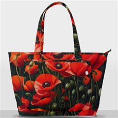 Flowers Poppies Bloom Blossom Art Back Pocket Shoulder Bag  by Apenda