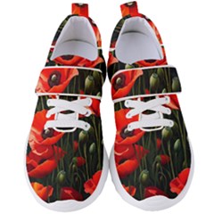 Flowers Poppies Bloom Blossom Art Women s Velcro Strap Shoes by Apenda