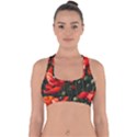 Flowers Poppies Bloom Blossom Art Cross Back Hipster Bikini Top  View1