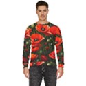 Flowers Poppies Bloom Blossom Art Men s Fleece Sweatshirt View1