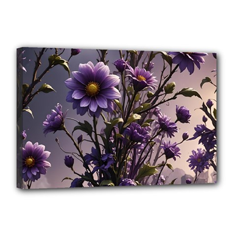 Flower Bloom Blossom Nature Flora Canvas 18  X 12  (stretched)