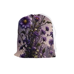 Flower Bloom Blossom Nature Flora Drawstring Pouch (large)