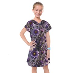 Flower Bloom Blossom Nature Flora Kids  Drop Waist Dress by Apenda