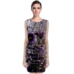 Flower Bloom Blossom Nature Flora Sleeveless Velvet Midi Dress