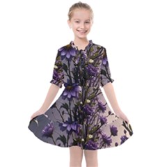 Flower Bloom Blossom Nature Flora Kids  All Frills Chiffon Dress by Apenda