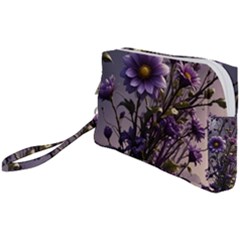 Flower Bloom Blossom Nature Flora Wristlet Pouch Bag (small)