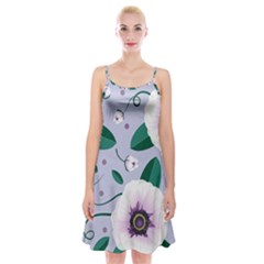 Flowers Petals Blossom Flora Spaghetti Strap Velvet Dress