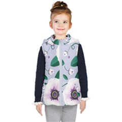 Flowers Petals Blossom Flora Kids  Hooded Puffer Vest