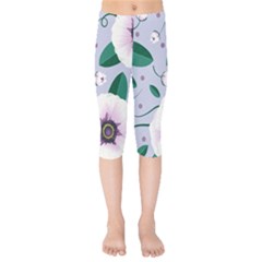 Flowers Petals Blossom Flora Kids  Capri Leggings  by Apenda