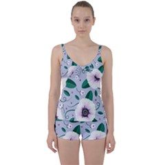 Flowers Petals Blossom Flora Tie Front Two Piece Tankini