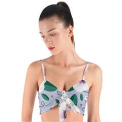 Flowers Petals Blossom Flora Woven Tie Front Bralet by Apenda