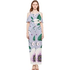 Flowers Petals Blossom Flora Draped Sleeveless Chiffon Jumpsuit by Apenda