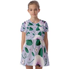 Flowers Petals Blossom Flora Kids  Short Sleeve Pinafore Style Dress by Apenda