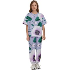 Flowers Petals Blossom Flora Kids  T-shirt And Pants Sports Set