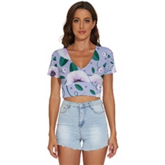 Flowers Petals Blossom Flora V-neck Crop Top