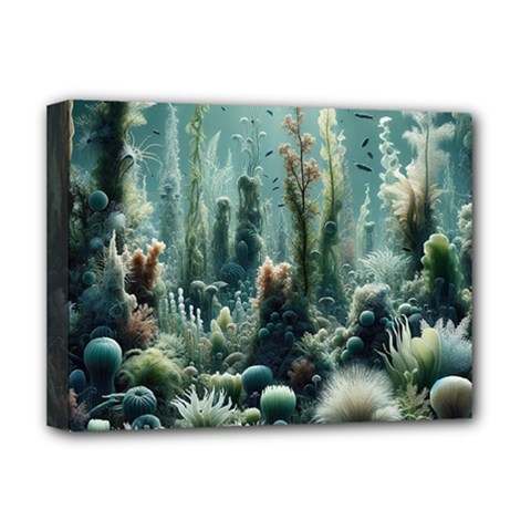 Underwater Coral Life Deluxe Canvas 16  X 12  (stretched)  by Apenda