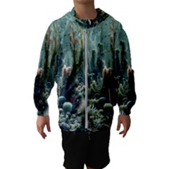 Underwater Coral Life Kids  Hooded Windbreaker