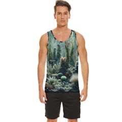 Underwater Coral Life Men s Wide Collar Tank Top