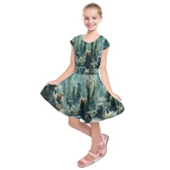 Underwater Coral Life Kids  Short Sleeve Dress by Apenda