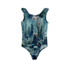 Underwater Coral Life Kids  Frill Swimsuit