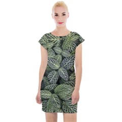 Leaves Foliage Botany Plant Cap Sleeve Bodycon Dress by Maspions