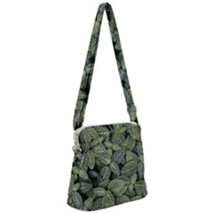 Leaves Foliage Botany Plant Zipper Messenger Bag