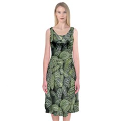 Leaves Foliage Botany Plant Midi Sleeveless Dress