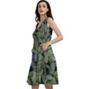 Leaves Foliage Botany Plant Sleeveless V-Neck Skater Dress with Pockets View2