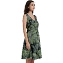 Leaves Foliage Botany Plant Sleeveless V-Neck Skater Dress with Pockets View3