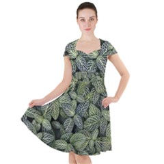 Leaves Foliage Botany Plant Cap Sleeve Midi Dress