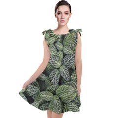 Leaves Foliage Botany Plant Tie Up Tunic Dress