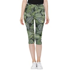 Leaves Foliage Botany Plant Inside Out Lightweight Velour Capri Leggings 