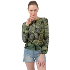 Leaves Foliage Botany Plant Banded Bottom Chiffon Top