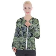 Leaves Foliage Botany Plant Casual Zip Up Jacket