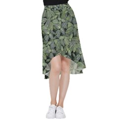 Leaves Foliage Botany Plant Frill Hi Low Chiffon Skirt