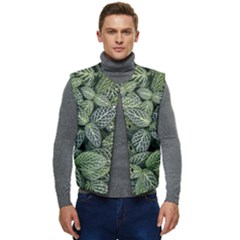 Leaves Foliage Botany Plant Men s Button Up Puffer Vest	