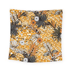 Leaf Yellow Point Flower White Square Tapestry (small)