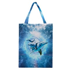 Dolphin Blue Sea Fantasy Classic Tote Bag