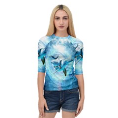 Dolphin Blue Sea Fantasy Quarter Sleeve Raglan T-shirt