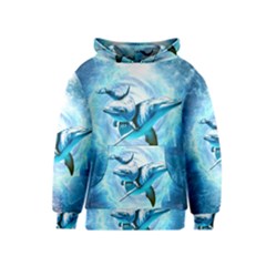 Dolphin Blue Sea Fantasy Kids  Pullover Hoodie